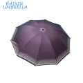 Venta al por mayor del OEM al aire libre Gran mercado de la impresión del paraguas de Shangyu de plata El mejor precio 170T Pongee Sun del paraguas de 3 plegables portátiles